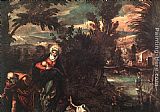 The Flight Into Egypt Paintings - Flight into Egypt by Jacopo Robusti Tintoretto